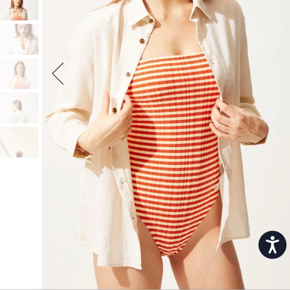 Medium Solid And Striped Button Down Shirt - image 2